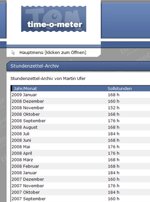 Stundenerfassung, Arbeitszeitplanung und Urlaubsplan